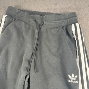 Adidas Black White 3 Stripe Jogger Sweats  Womens Athletic Casual Comfort sz M